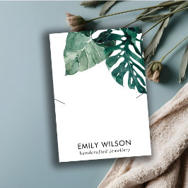 TROPISCH GROEN MOSTERA FAUNA KETTING DISPLAY VISITEKAARTJE