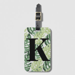 Tropisch groen Oerwoud Monstera laat patroonpatroo Bagagelabel