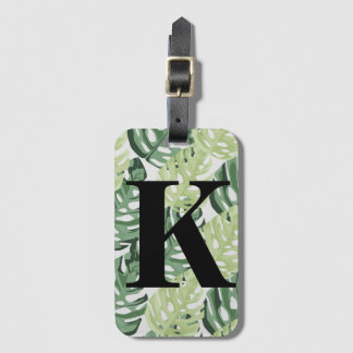 Tropisch groen Oerwoud Monstera laat patroonpatroo Bagagelabel