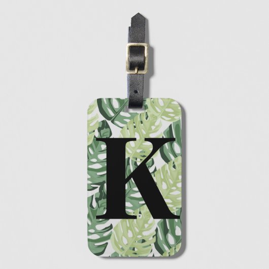 Tropisch groen Oerwoud Monstera laat patroonpatroo Bagagelabel (Voorkant (verticaal))