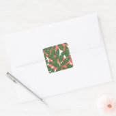 Tropisch groen olievlek vierkante sticker (Envelop)