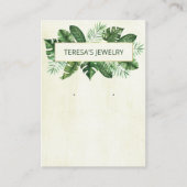 Tropisch groen op wit oorscherm visitekaartje (Voorkant)
