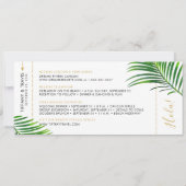 Tropisch groen palm boarding Pass Save Date Kaart (Achterkant)