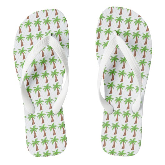 Tropisch groen palm boombedekking Vacation Island Teenslippers (Voetbed)