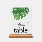 Tropisch groen palm hoofd tafel acryl teken acryl bord (Voorkant)