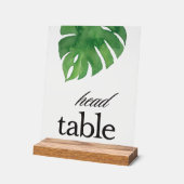 Tropisch groen palm hoofd tafel acryl teken acryl bord (Hoek)