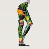 Tropisch groen palm laat Floral Toucan Modern Leggings (Rechts)