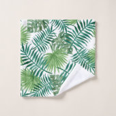 Tropisch groen palm laat Waterverf kunst Bad Handdoek (Wasdoekje)