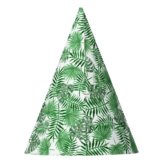 Tropisch groen palm laat zomerkunstpatroon voorbij feesthoedjes (Achterkant)