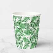 Tropisch groen palm laat zomerkunstpatroon voorbij papieren bekers (Rechts)