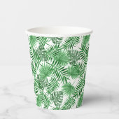 Tropisch groen palm laat zomerkunstpatroon voorbij papieren bekers (Voorkant)