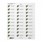 Tropisch Groen Palm Leaf Business Return-adres Etiket (Full Sheet)
