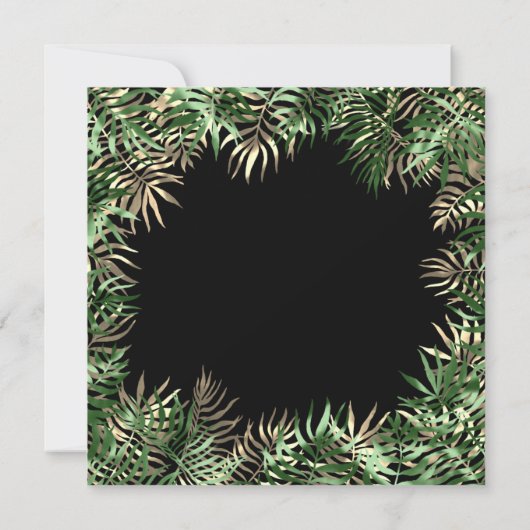 Tropisch groen palm Leaf Fern Woodland Greenery Kaart (Achterkant)