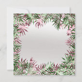 Tropisch groen palm Leaf Lijst Silver Burgundy Kaart (Achterkant)