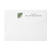 Tropisch Groen Palm Leaf Wedding Return Address (Achterkant)