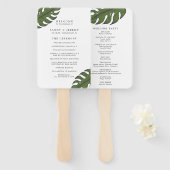 Tropisch groen palm Leaves Wedding Programme Handwaaier (Voorkant en achterkant)