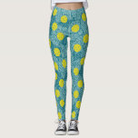 Tropisch groen palm leest kleurrijke pickleball leggings<br><div class="desc">Neem je spel op een grap met deze leuke pickleball leggings met gele pickleballetjes tegen een achtergrond van groene botanische palmbladeren. Geweldig voor dagelijks rec-spelen,  toernooi spelen of gewoon rond de stad lopen.</div>