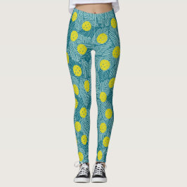 Tropisch groen palm leest kleurrijke pickleball leggings