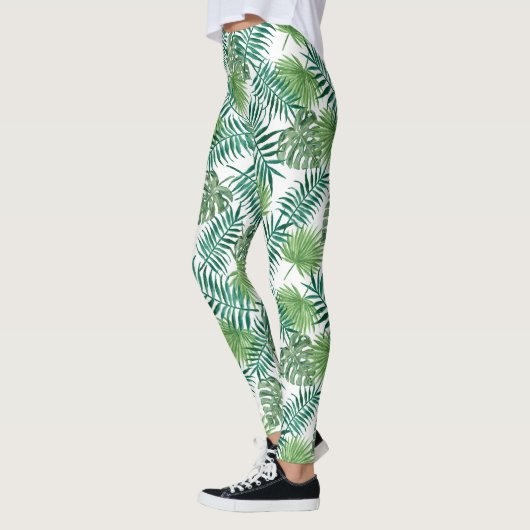Tropisch groen palm leest Patroon Leggings (Links)
