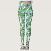 Tropisch groen palm leest Patroon Leggings (Voorkant)