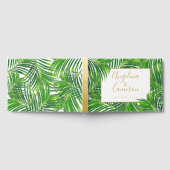 Tropisch groen palm leveert strand bruiloft gastenboek (Volledig)