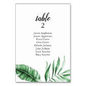 Tropisch groen Palm Seating Chart Kaart (Achterkant)