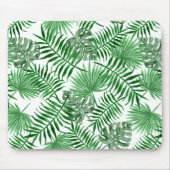 Tropisch groen palm verlaat zomerpatroon op wit muismat (Voorkant)