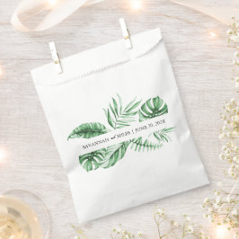 Tropisch groen palm Wedding Monogram Favor Bag Bedankzakje