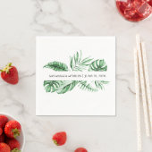 Tropisch groen palm Wedding Monogram Napkins Servet (Insitu)