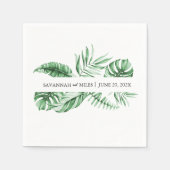 Tropisch groen palm Wedding Monogram Napkins Servet (Voorkant)