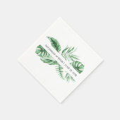 Tropisch groen palm Wedding Monogram Napkins Servet (Hoek)