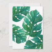 Tropisch groen palmblad Hawaïaans zomerhuwelijk Kaart (Achterkant)