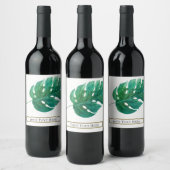 Tropisch groen palmblad Hawaïaans zomerhuwelijk Wijn Etiket (Flessen)