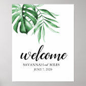 Tropisch groen palmblad op maat gemaakte bord 8x10 poster (Voorkant)