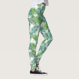 Tropisch groen palmenbladeren patroon leggings