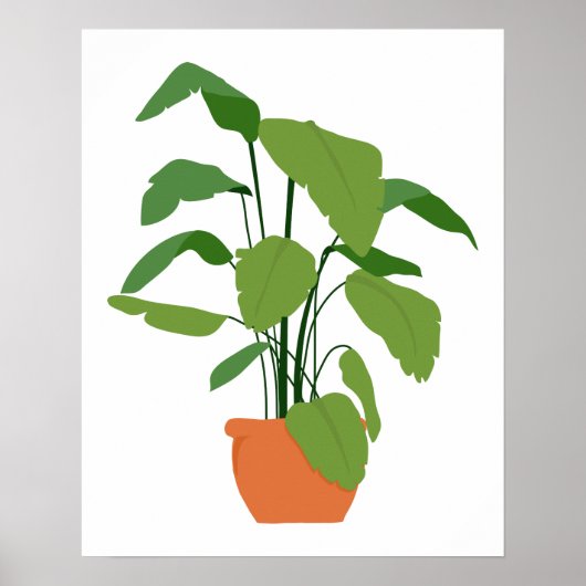 Tropisch groen palmpet Plant in Terracotta Urn Poster (Voorkant)