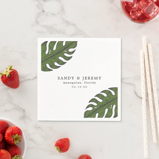 Tropisch groen palmwonden servet (Insitu)