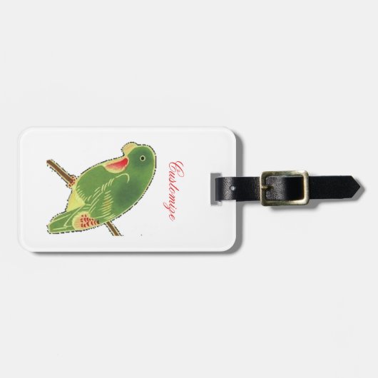 Tropisch groen paraket Thunder_Cove Bagagelabel (Voorkant horizontaal)