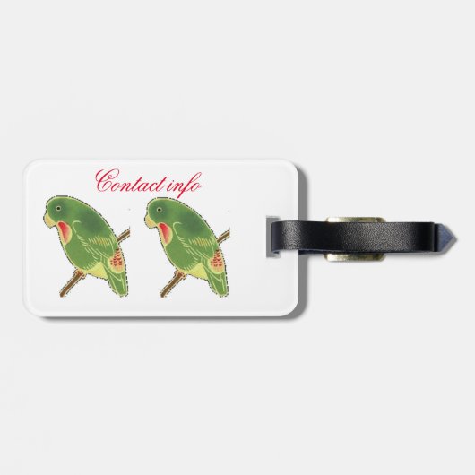 Tropisch groen paraket Thunder_Cove Bagagelabel (Achterkant horizontaal)