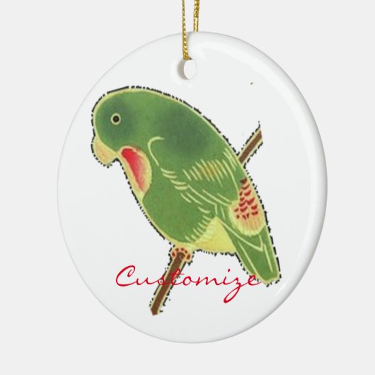 Tropisch groen paraket Thunder_Cove Keramisch Ornament (Links)