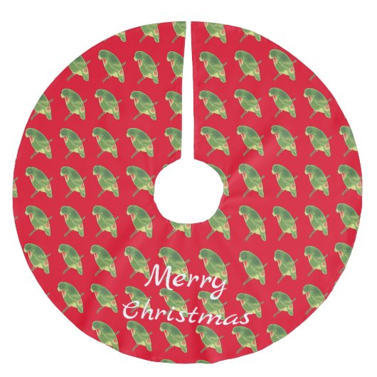 Tropisch groen paraket Thunder_Cove Kerstboom Rok (Voorkant)