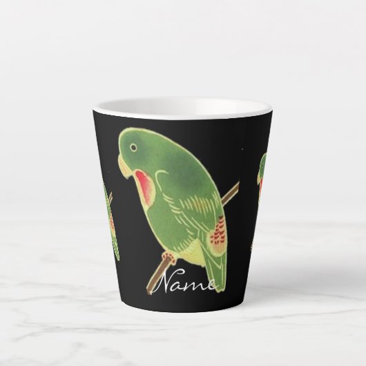 Tropisch groen paraket Thunder_Cove Latte Mok (Voorkant)