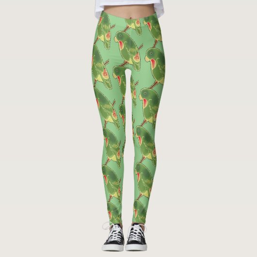Tropisch groen paraket Thunder_Cove Leggings (Voorkant)