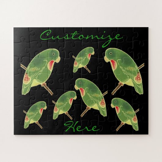 Tropisch groen paraket Thunder_Cove Legpuzzel (Horizontaal)