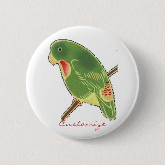 Tropisch groen paraket Thunder_Cove Ronde Button 5,7 Cm (Voorkant)