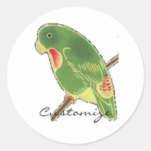 Tropisch groen paraket Thunder_Cove Ronde Sticker