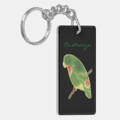 Tropisch groen paraket Thunder_Cove Sleutelhanger (Voorkant Links)