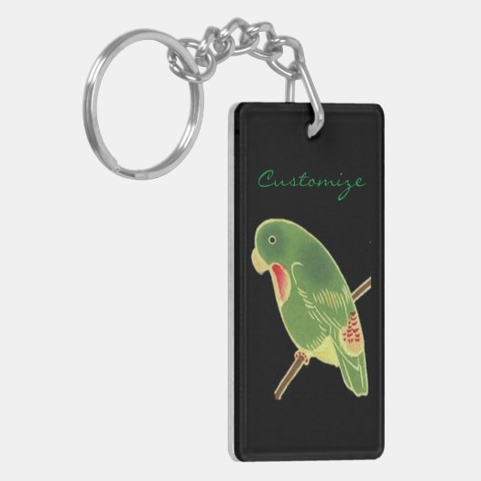 Tropisch groen paraket Thunder_Cove Sleutelhanger (Voorkant Links)