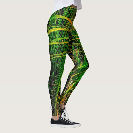 Tropisch groen patroon leggings (Rechts)