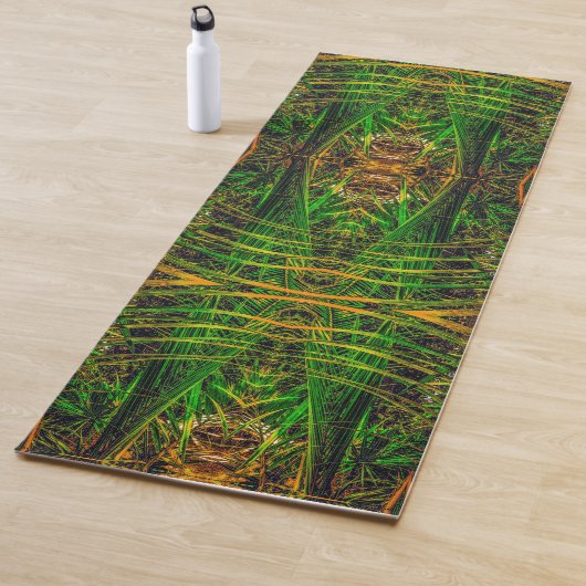 Tropisch groen patroon yogamat (In situ)